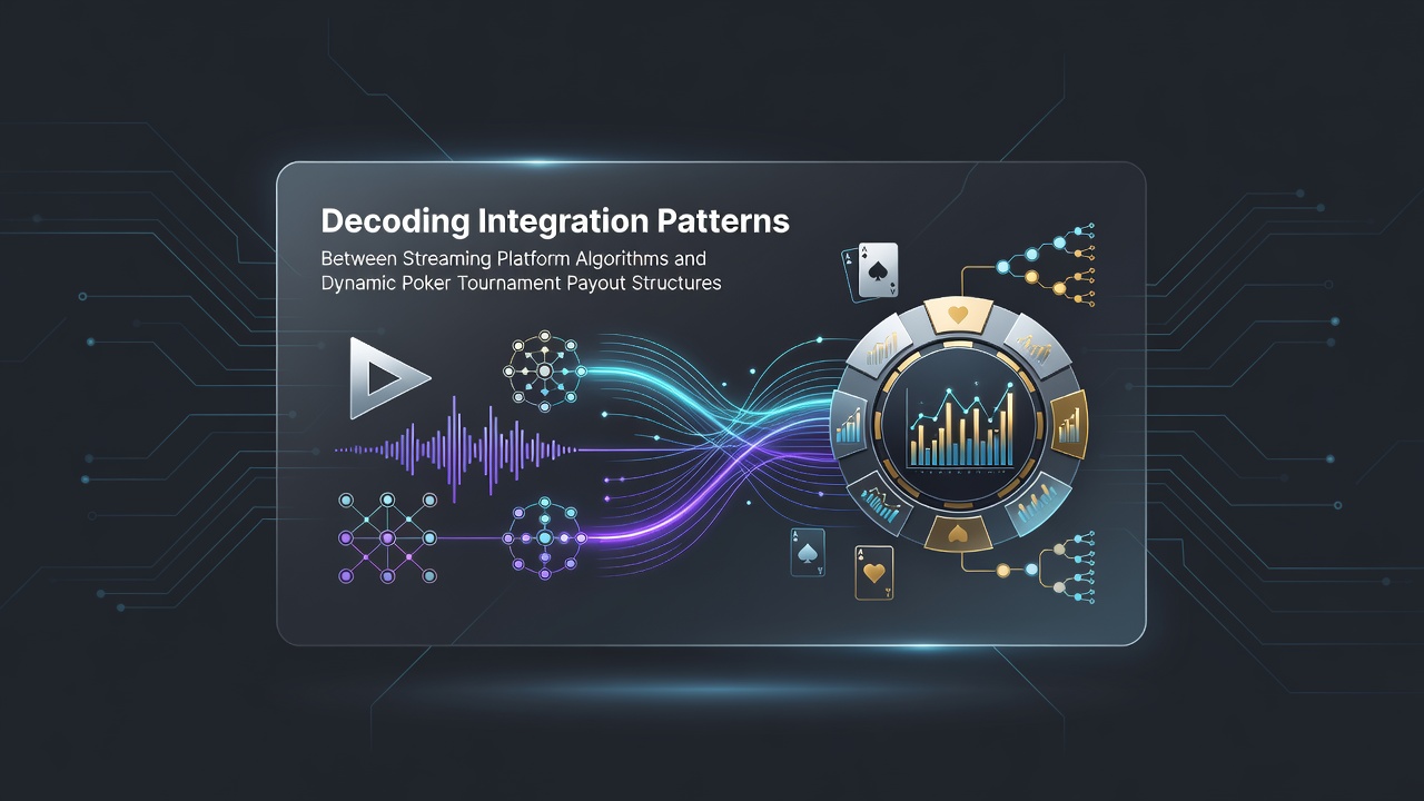 Streaming platform dashboard showing algorithm-driven poker tournament recommendations alongside payout structure visualizations