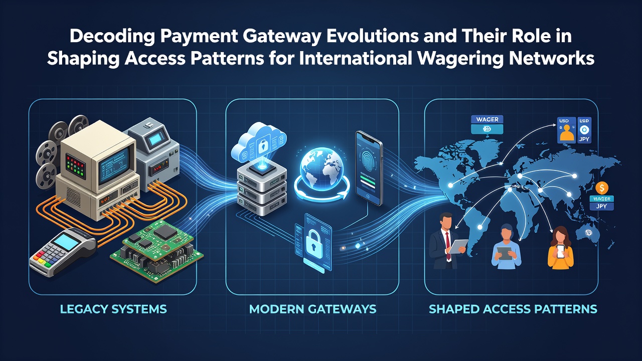 Diagram showing the progression of payment gateway technologies used in international wagering platforms from traditional banking to digital solutions