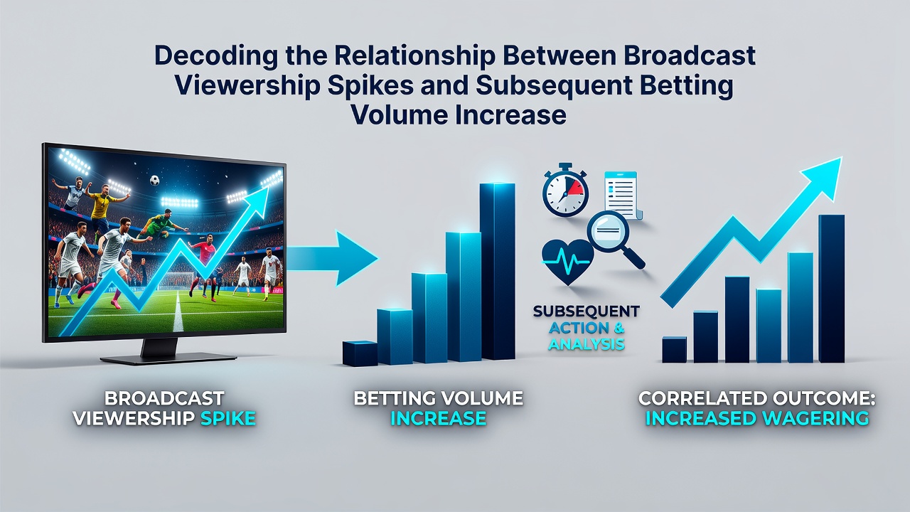 Illustration of live betting interfaces responding to tournament broadcast moments with volume indicators