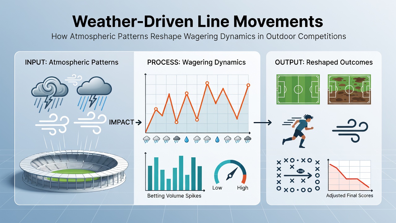 Atmospheric data influencing wagering adjustments during outdoor athletic events